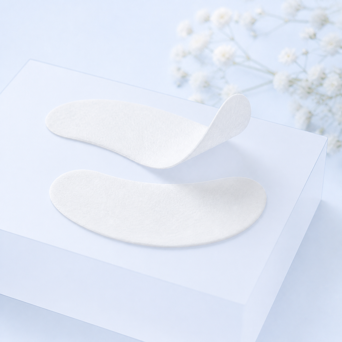 Eyepads assimétricos de hidrogel Neicha em fotografia de estúdio