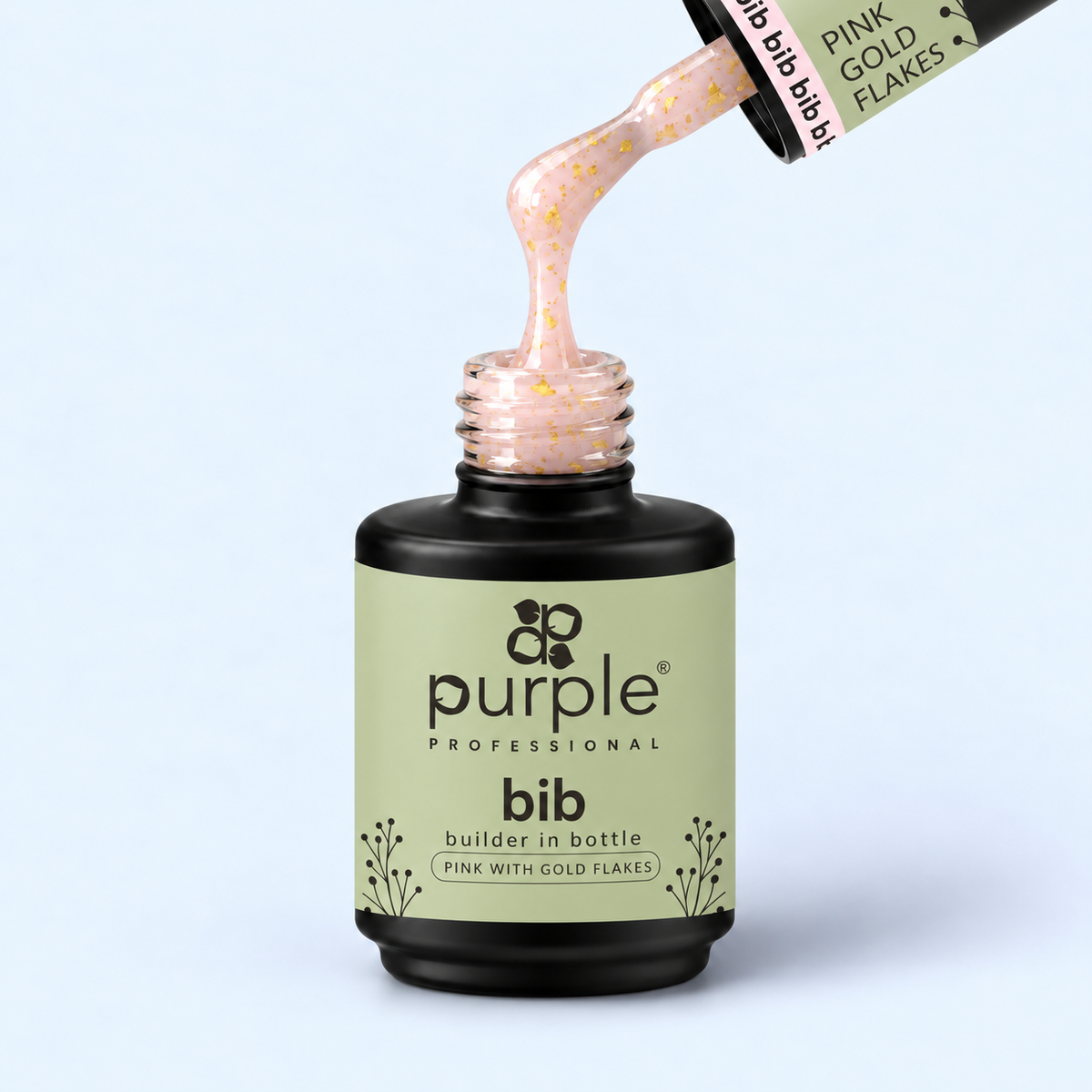 BIB - Builder in a Bottle Pink with Gold Flakes - Purple