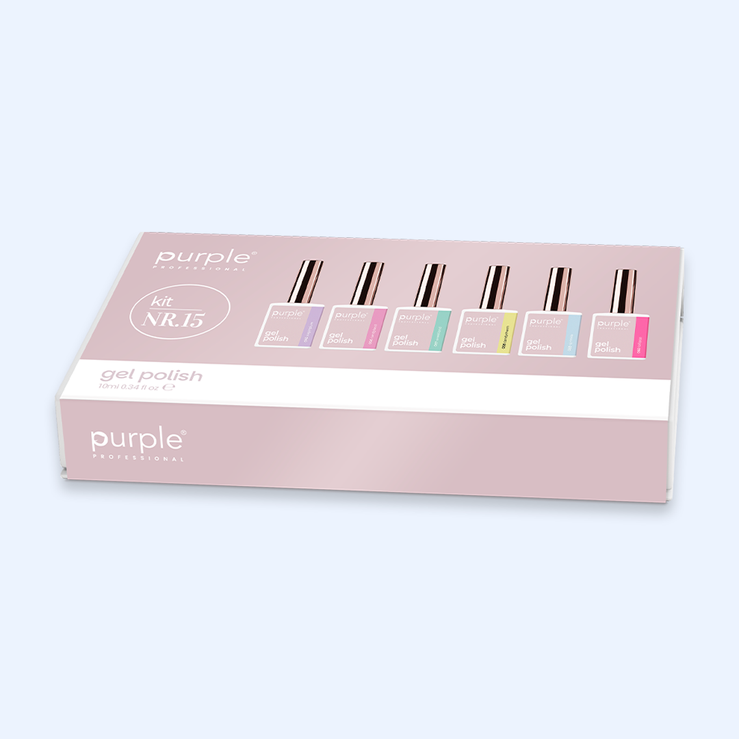 Verniz Gel Purple - Caixa Coleção Nº15 6uni.