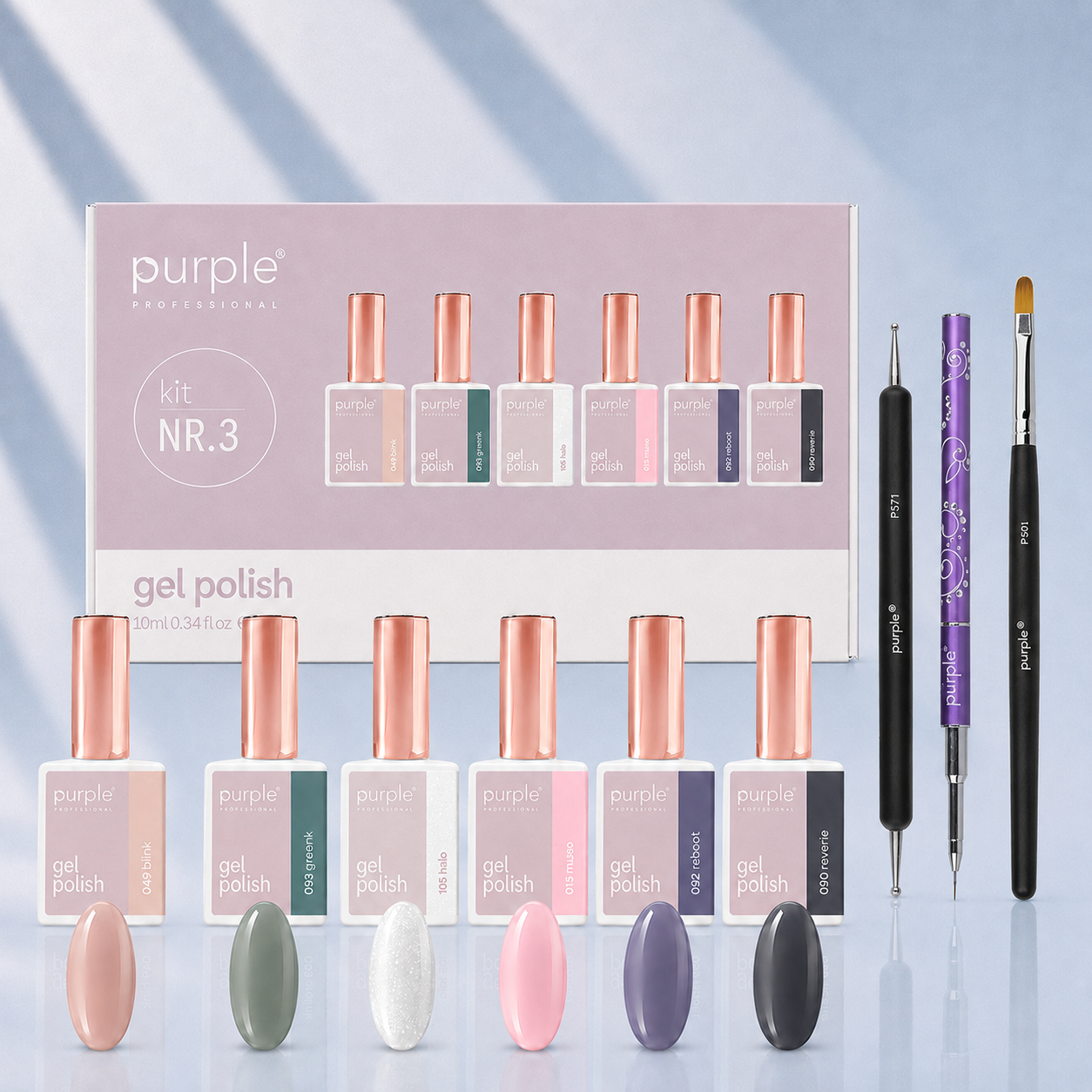 Verniz Gel Purple - Caixa Coleção Nº3 6uni.