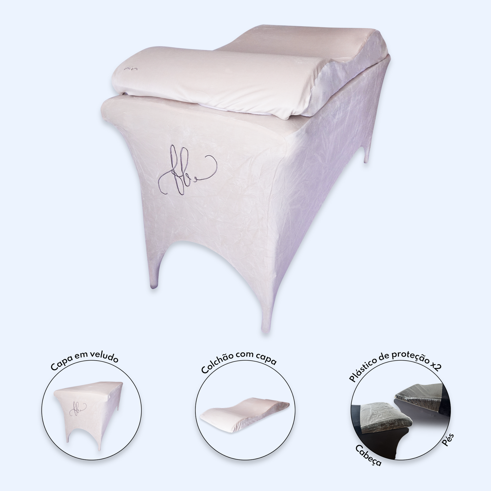 Colchão Ergonómico e Capa FB - Bege Pérola