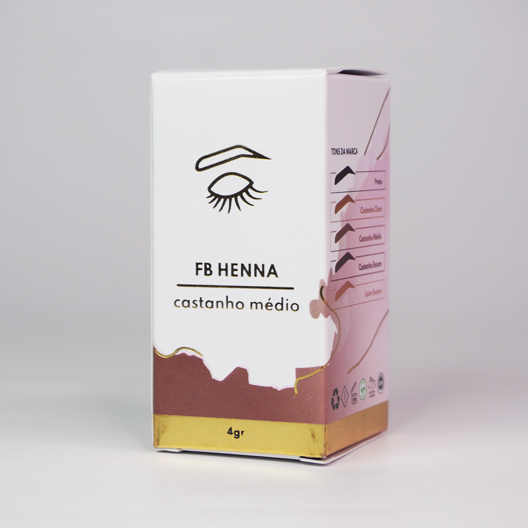 FB Henna Pigmento Castanho Médio - Henna para Sobrancelhas