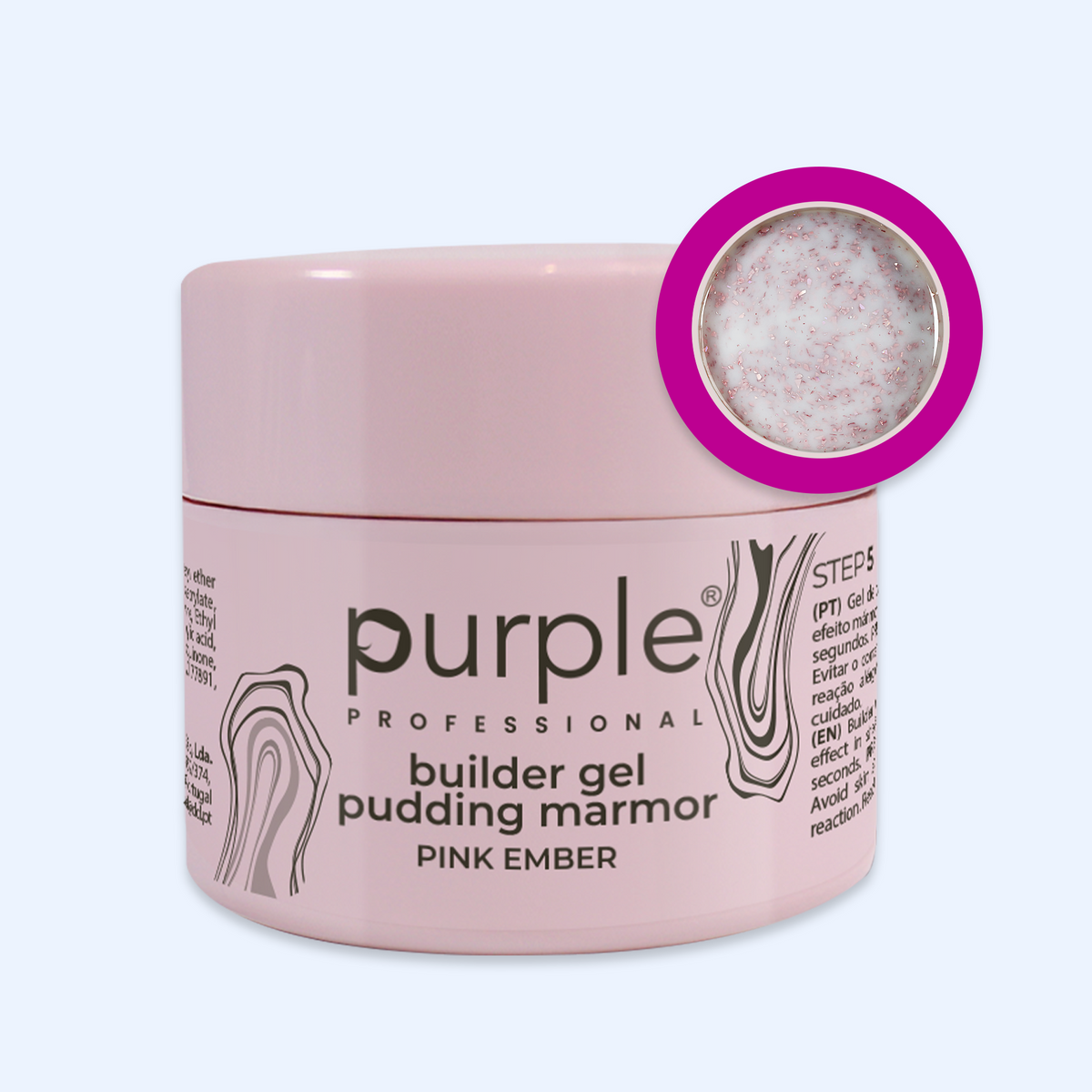 Gel Builder Pudding Marmor Pink Ember - Purple