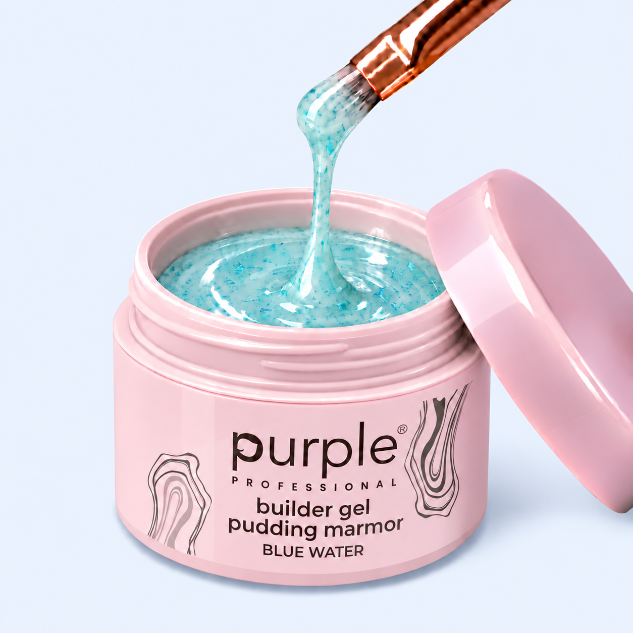 Gel Builder Pudding Marmor Blue Water - Purple