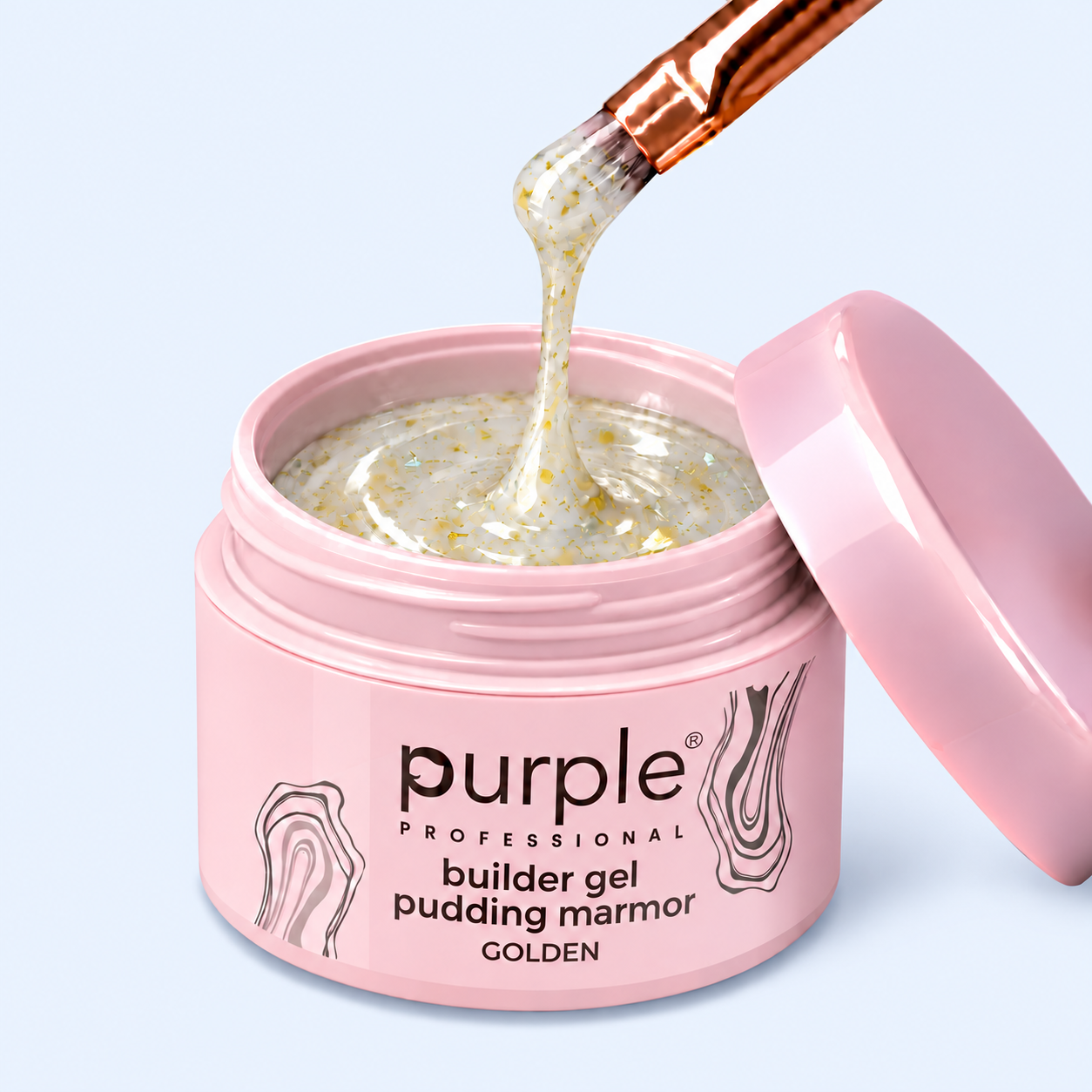 Gel Builder Pudding Marmor Golden - Purple
