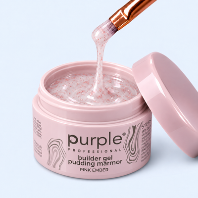 Gel Builder Pudding Marmor Pink Ember - Purple