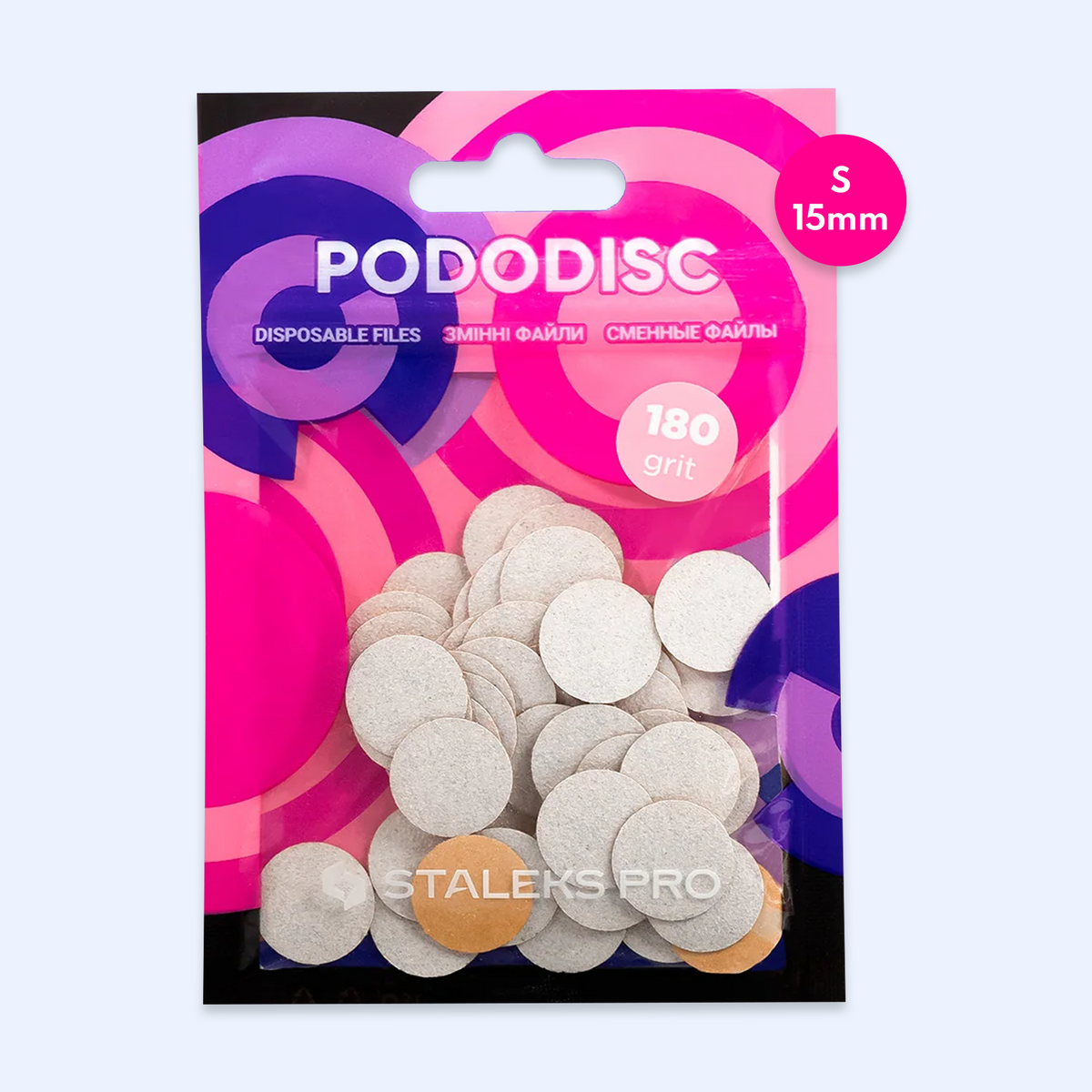 Limas Descartáveis 180 grit para PODODISC S EXPERT 15 mm - Staleks