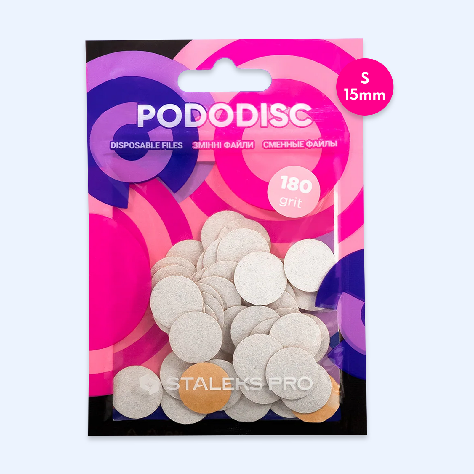Limas Descartáveis 180 grit para PODODISC S EXPERT 15 mm - Staleks
