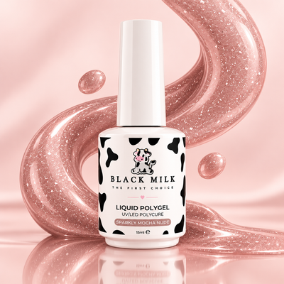Liquid Polygel Sparkling Mocha Nude Black Milk 15 ml - Smirnova