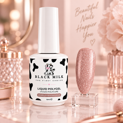 Liquid Polygel Sparkling Mocha Nude Black Milk 15 ml - Smirnova
