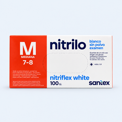 Luvas de Nitrilo Nitriflex Brancas - 100un
