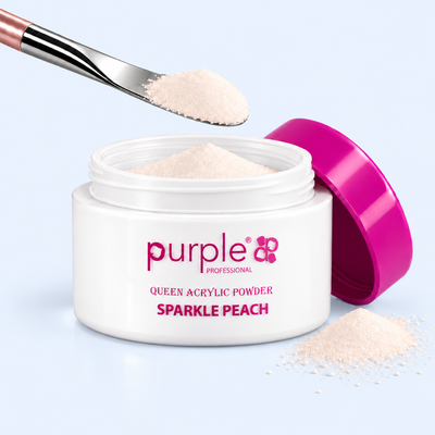 Queen Acrylic Powder Sparkle Peach - Purple