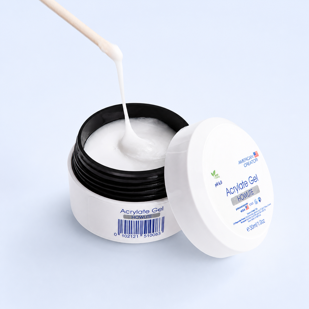 Boião aberto Acrylate Gel Howlite American Creator branco opaco