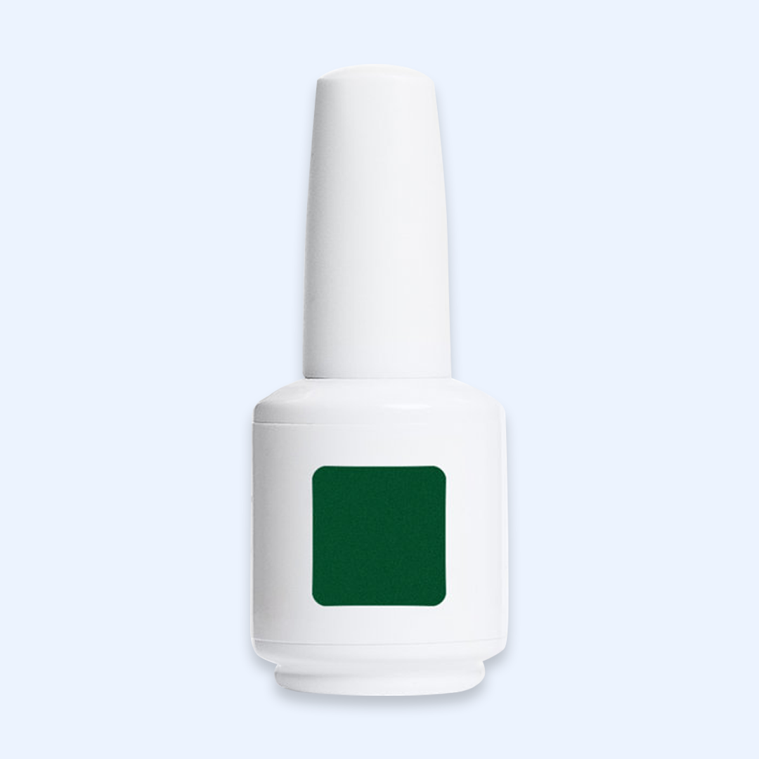 American Creator Color Gel Aventurine em frasco branco com amostra da tonalidade sobre fundo azul-claro