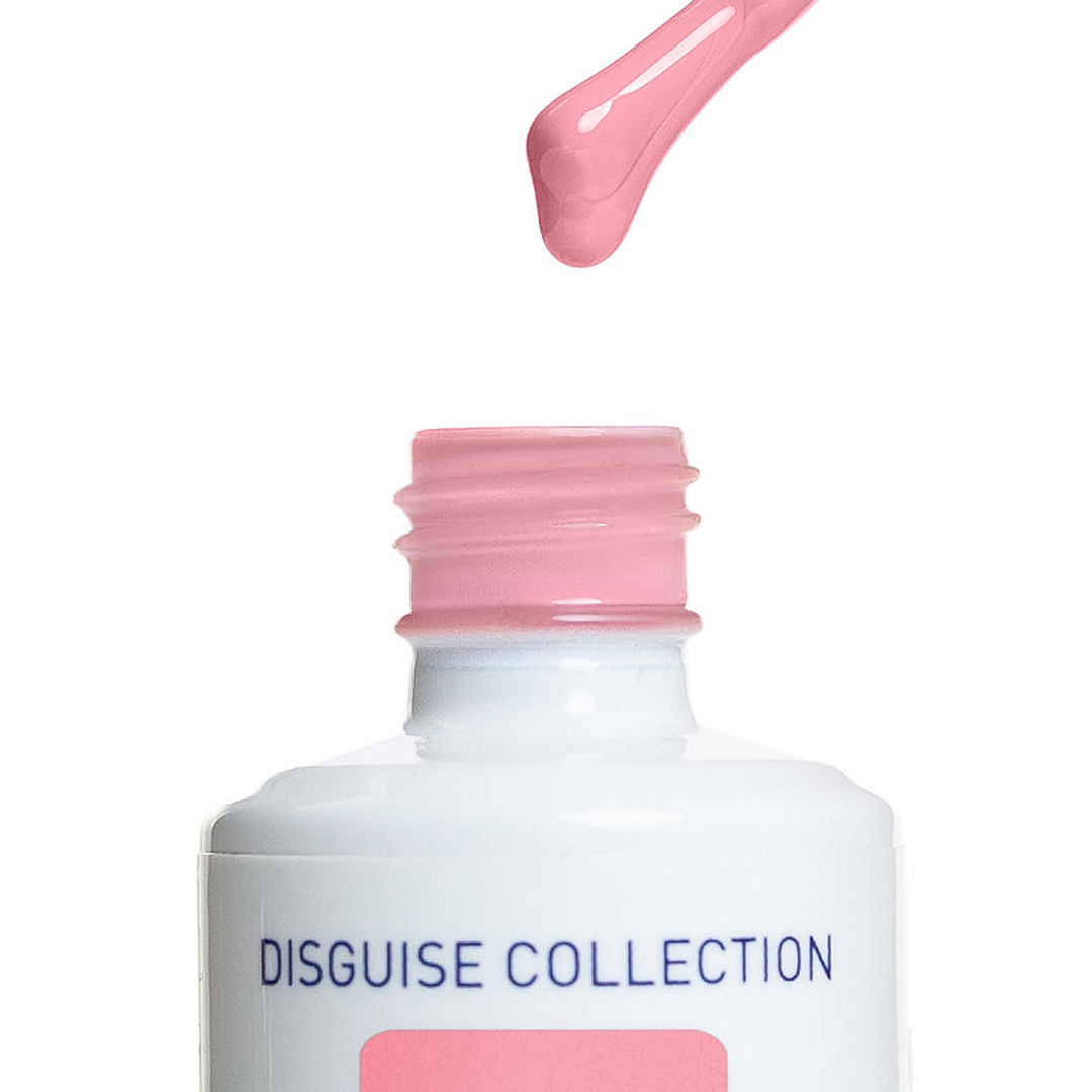 Textura e cor do American Creator Color Gel Disguise Collection F junto ao frasco aberto