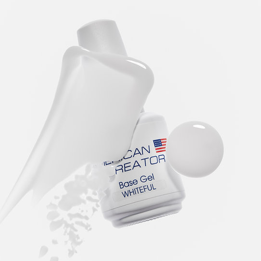Base Gel Whiteful incluído no Kit Absolute White American Creator com amostra da textura