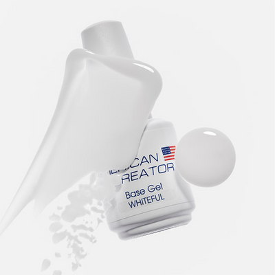Base Gel Whiteful incluído no Kit Absolute White American Creator com amostra da textura