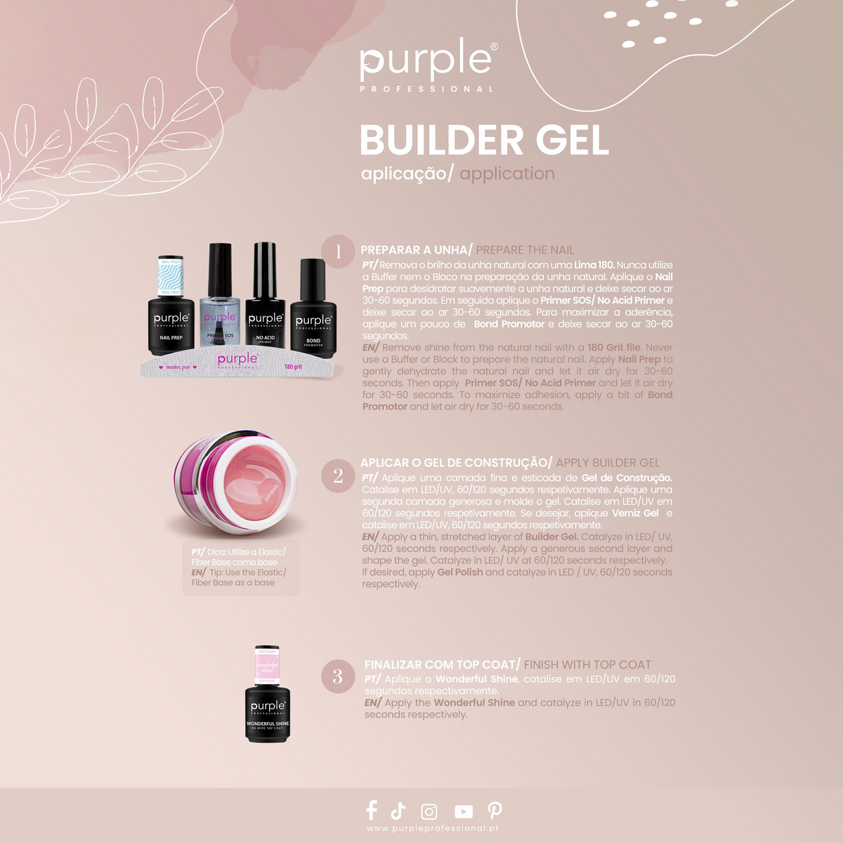 Gel Builder Glass Clear - Purple