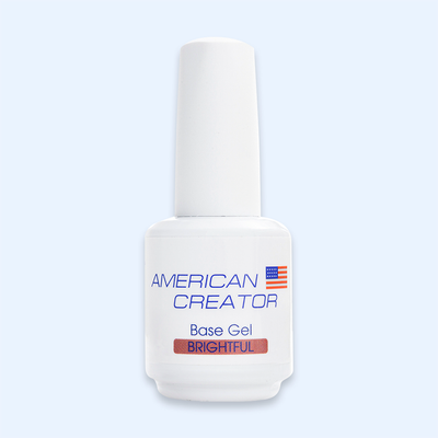 Frasco Base Gel Brightful American Creator 15ml coral salmao