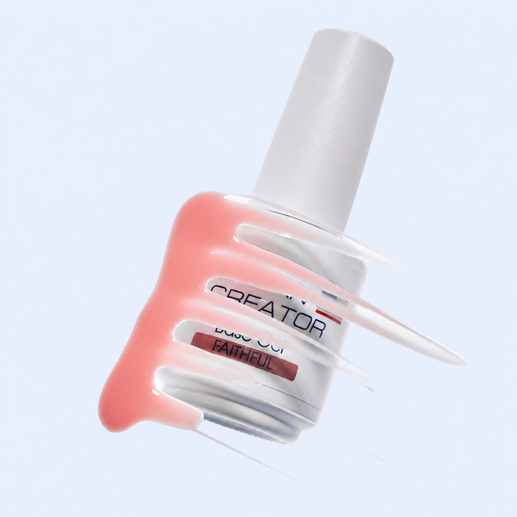 Base Gel Faithful American Creator 15ml textura rosa coral sobre frasco