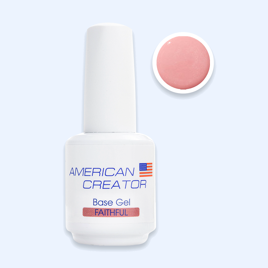Base Gel Faithful American Creator 15ml com amostra rosa coral