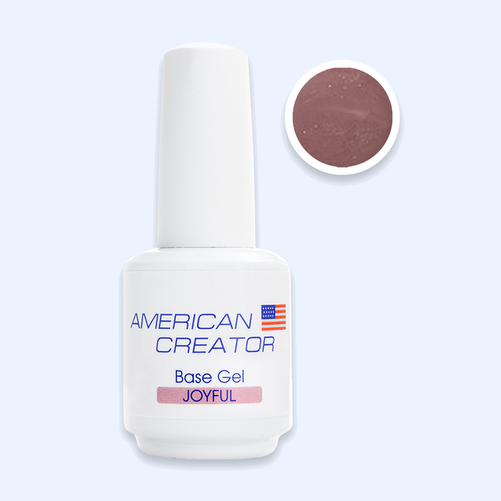 Base Gel Joyful American Creator 15ml com amostra castanho rosado