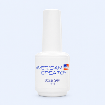 Base Gel Mild American Creator 15ml em fundo azul claro FBeauty