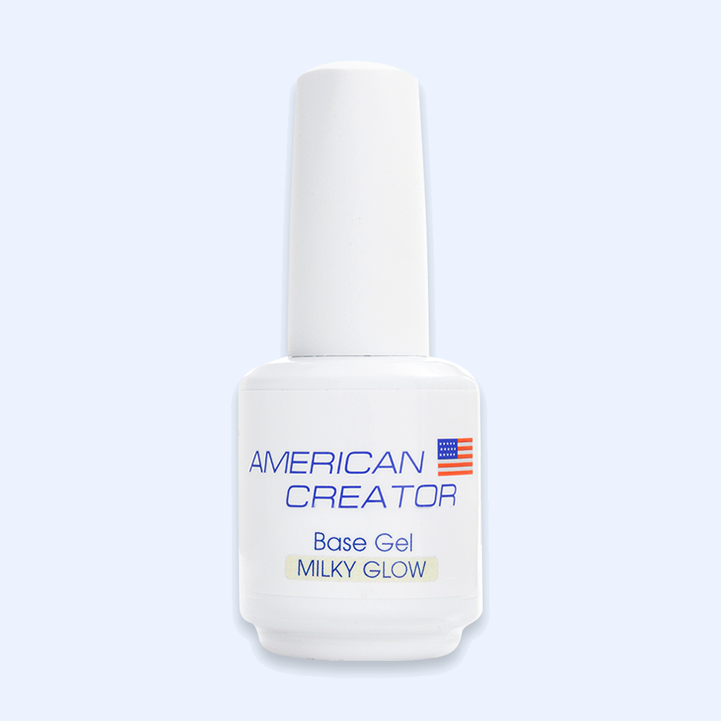 Frasco Base Gel Milky Glow American Creator 15ml branco leitoso brilhante