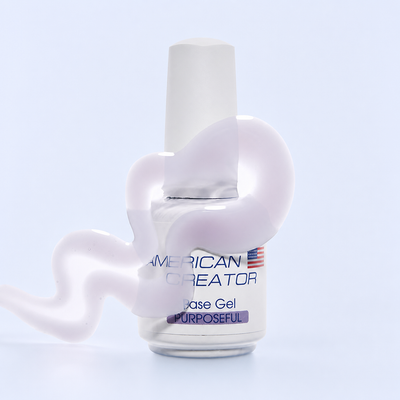 Aplicação Base Gel Purposeful American Creator lilás pálido translúcido