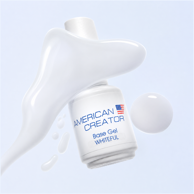 Textura branco leitoso translucido da Base Gel Whiteful American Creator