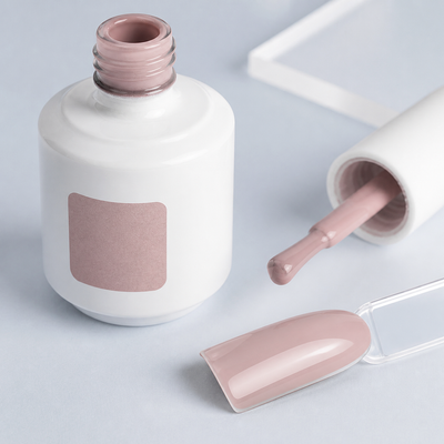 Color Gel Affogato American Creator com frasco pincel e swatch nude rosado