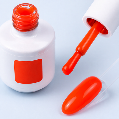 Color Gel Appelsine American Creator com frasco pincel e swatch laranja vibrante