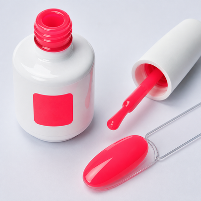 Frasco pincel e swatch do Color Gel Bliss American Creator rosa coral