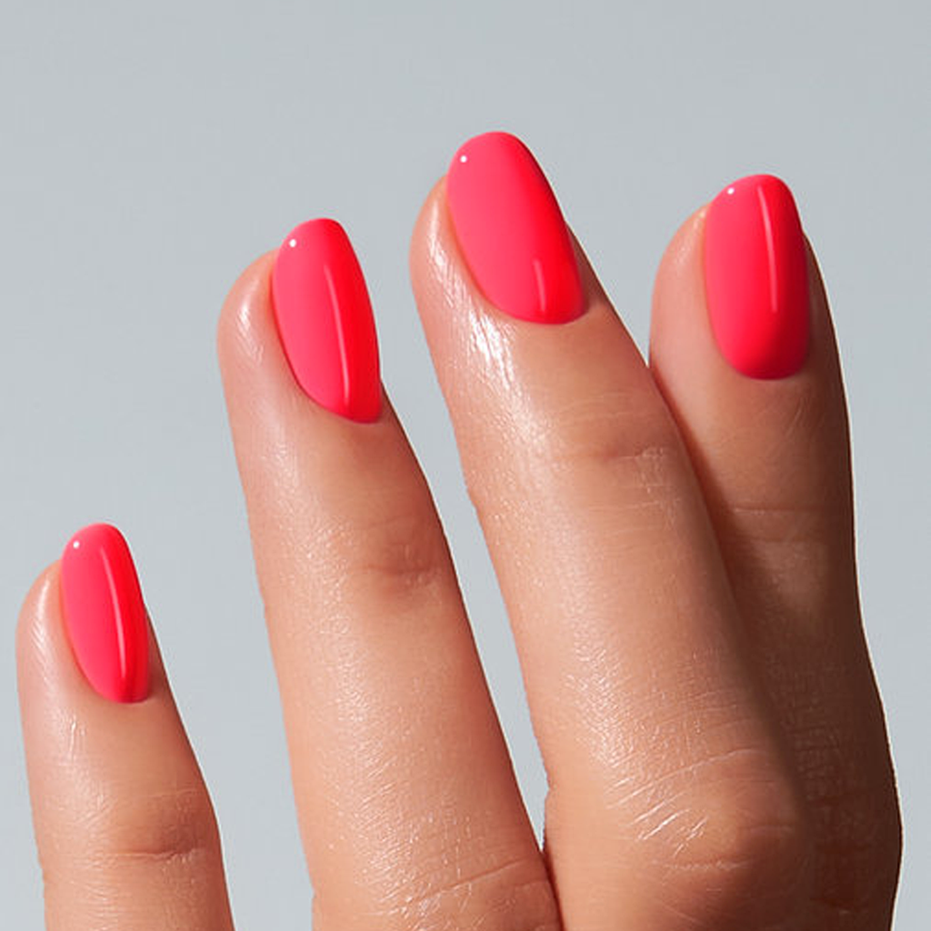 Unhas com Color Gel Bliss American Creator rosa coral brilhante