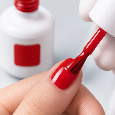 Aplicação do Color Gel Bloody Mary American Creator vermelho na unha