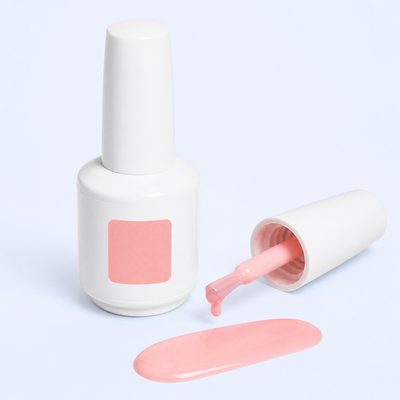 Frasco pincel e swatch do Color Gel Blur American Creator rosa pêssego claro