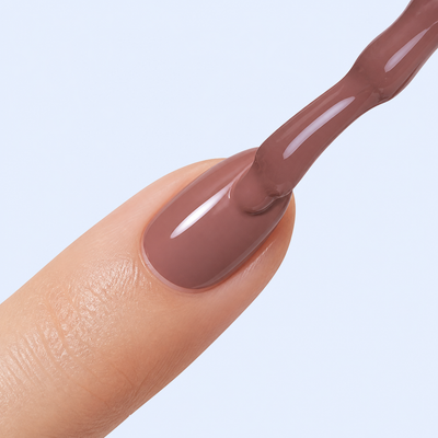 Aplicação do Color Gel Drastic American Creator rosa acastanhado na unha