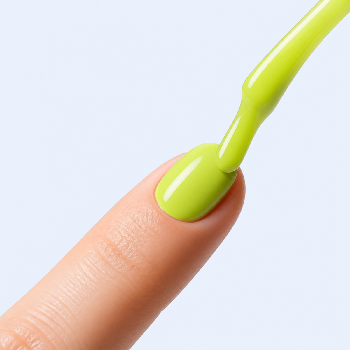 Aplicação do Color Gel Grasshopper American Creator em unha verde lima
