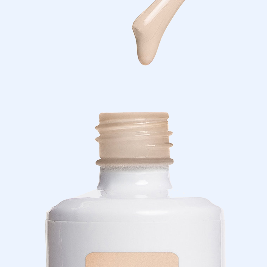 Textura e aplicador do Color Gel Guipure American Creator nude bege leitoso