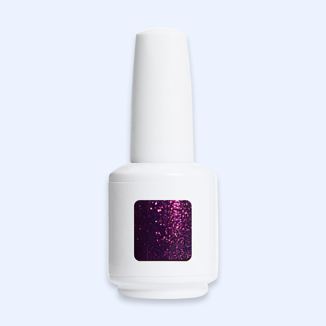 Color Gel Ignite American Creator 15ml com amostra ameixa escuro com glitter rosa
