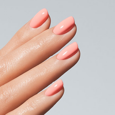 Unhas com Color Gel Maiden American Creator pêssego rosado brilhante