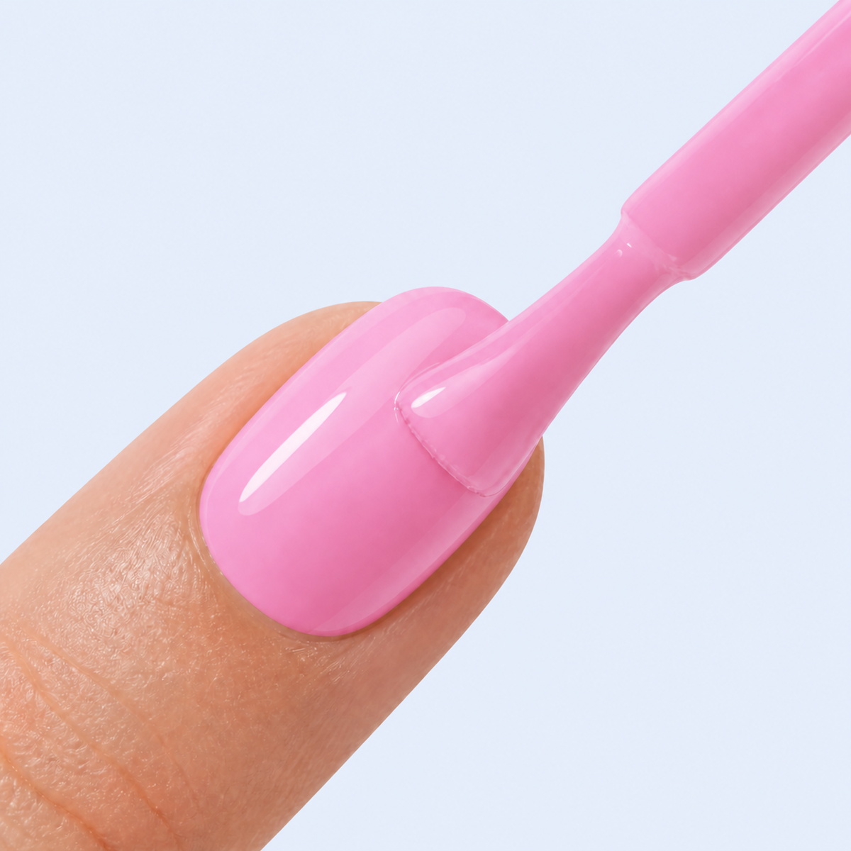Aplicacao do Color Gel Mousse American Creator rosa mousse na unha