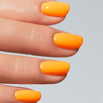 Unhas com Color Gel Papaya American Creator laranja papaya brilhante