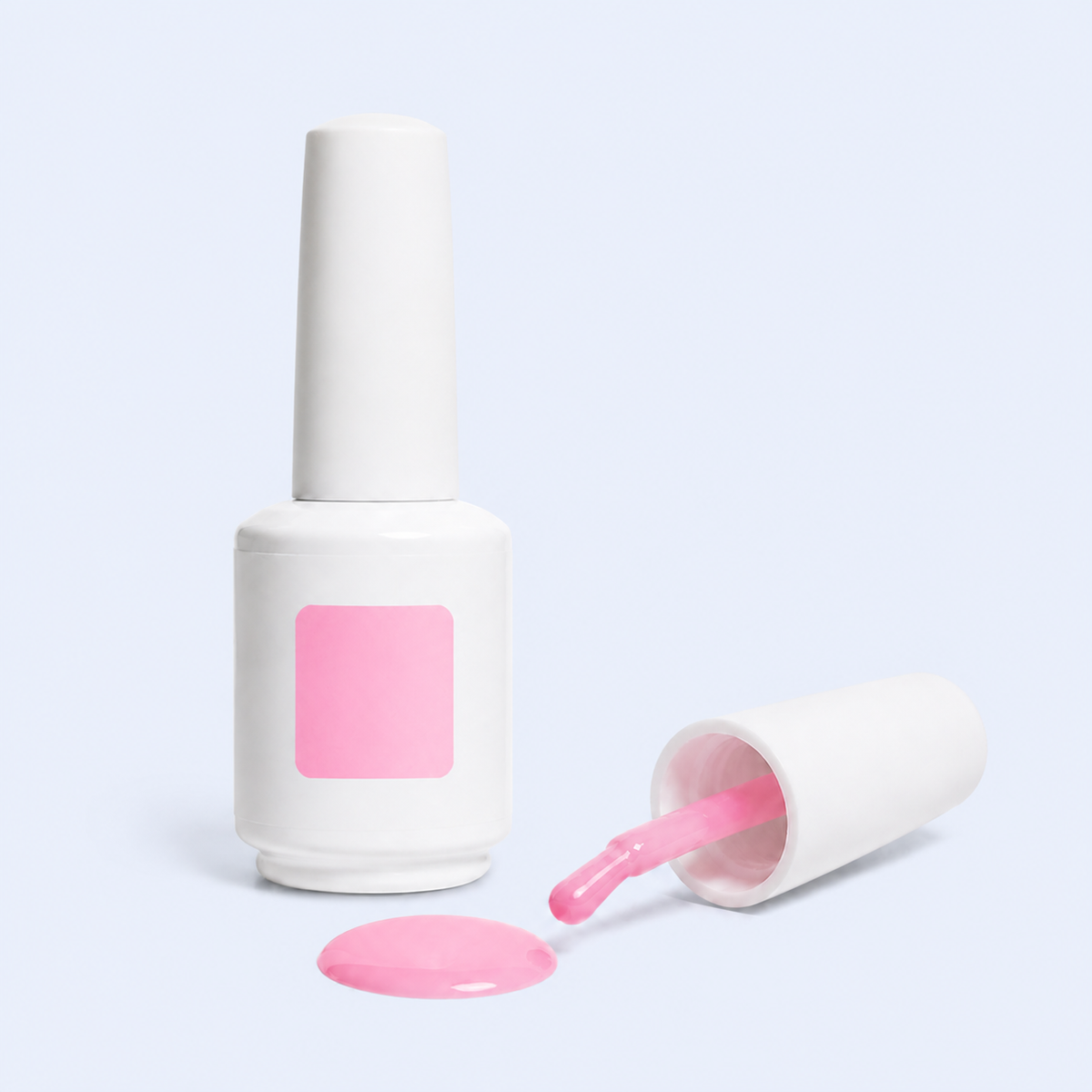 Color Gel Powder American Creator com frasco aplicador e swatch rosa pastel delicado