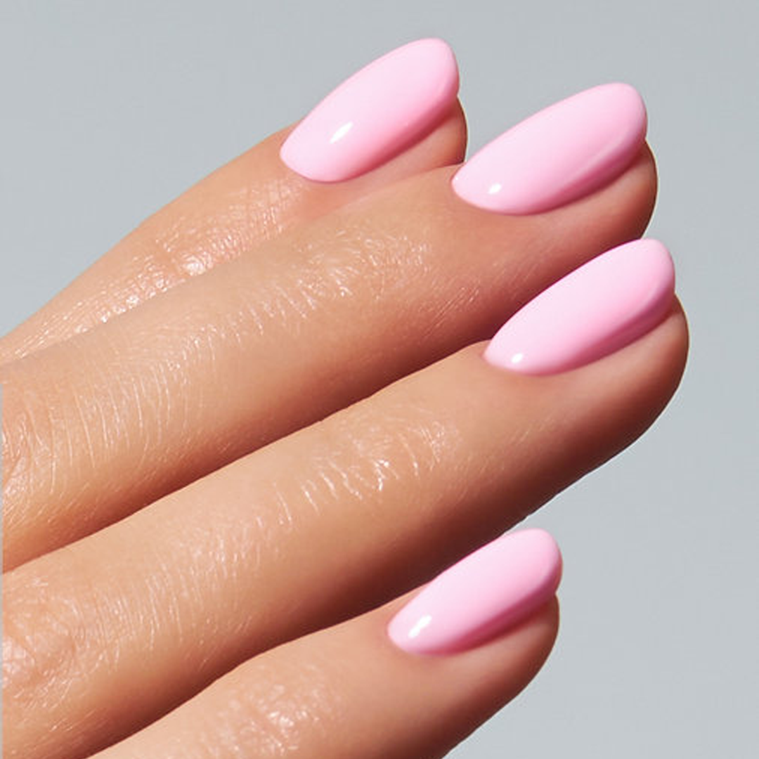 Unhas com Color Gel Powder American Creator rosa pastel delicado brilhante
