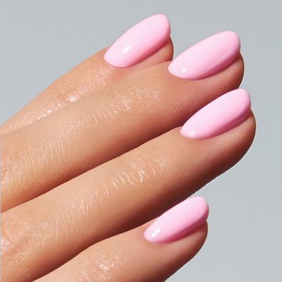 Unhas com Color Gel Powder American Creator rosa pastel delicado brilhante