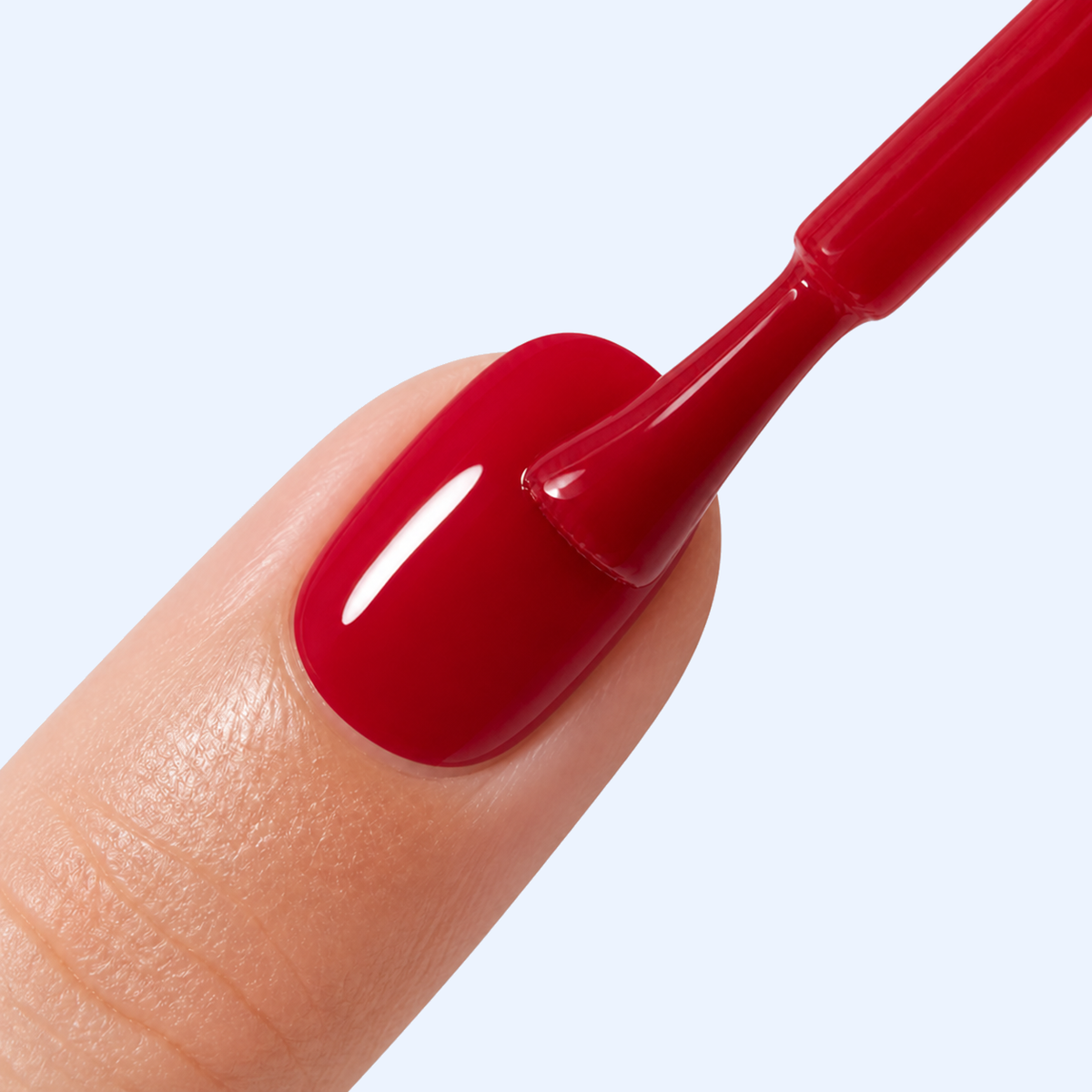 Aplicacao do Color Gel Pride American Creator vermelho profundo na unha