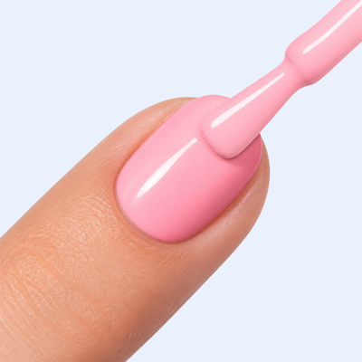 Aplicação do Color Gel Sakura American Creator em unha rosa sakura vivo
