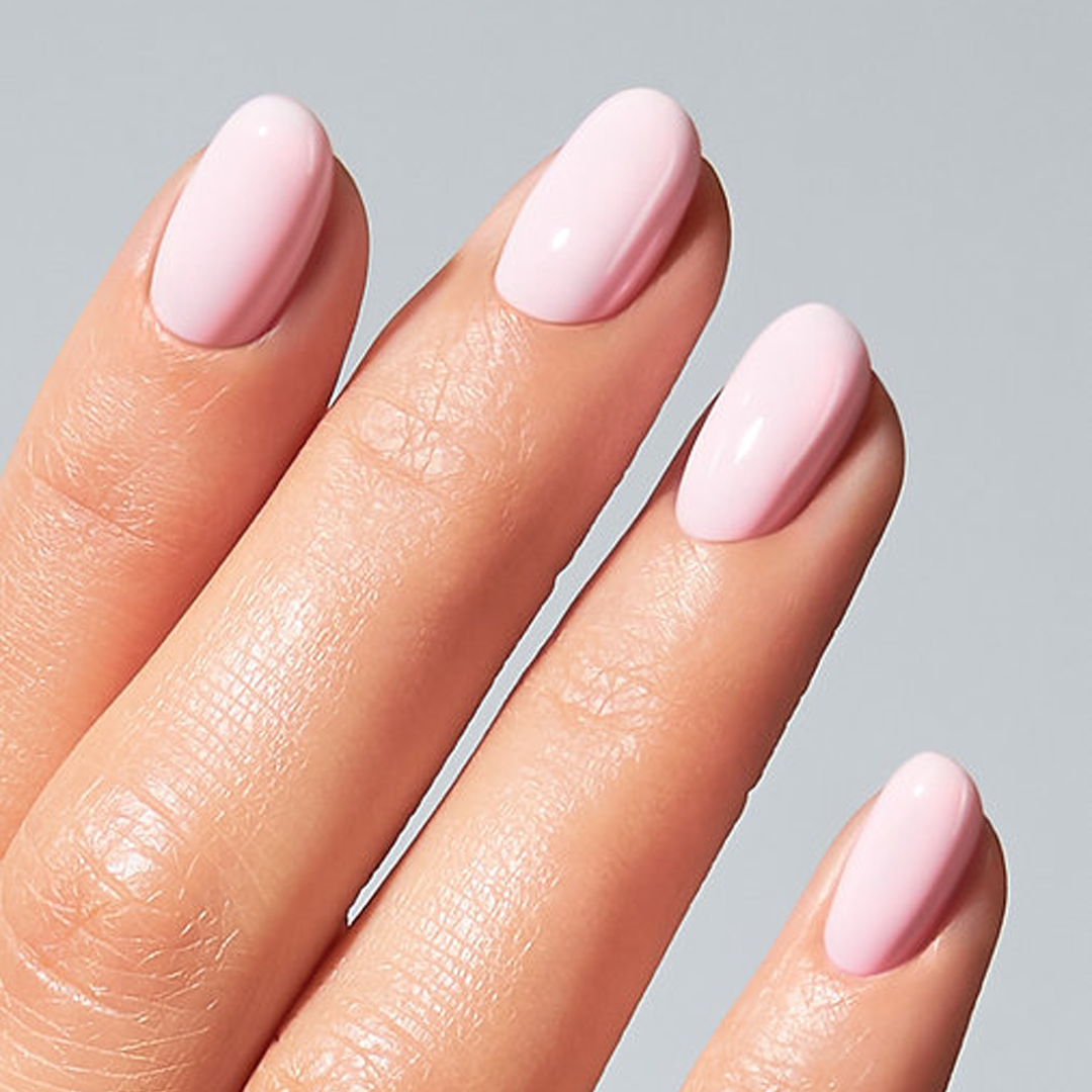 Unhas com Color Gel Shell American Creator em rosa concha leitoso brilhante