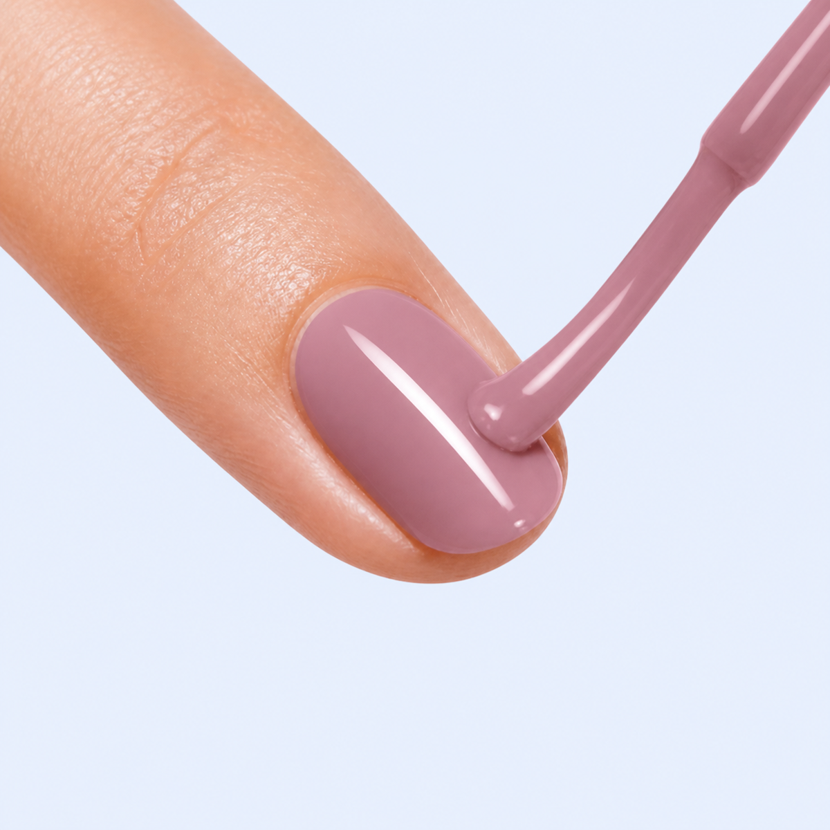 Aplicação do Color Gel Silk American Creator em unha rosa malva suave